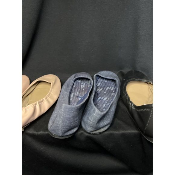 Lot 3 pr Woman's, Time and Tru, Usa size 9.5 flats. (Pre-Owned) Blue Black pink - Picture 12 of 16